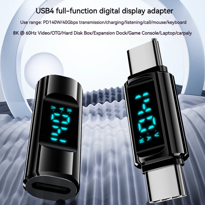 140W Digital Display USB 40Gbps Type-C OTG Adapter 8K Vedio USB-C Data Tranfer Fast Charging Converter for Macbook Phone Laptop otg adapter usb to type c adapter type c adapter