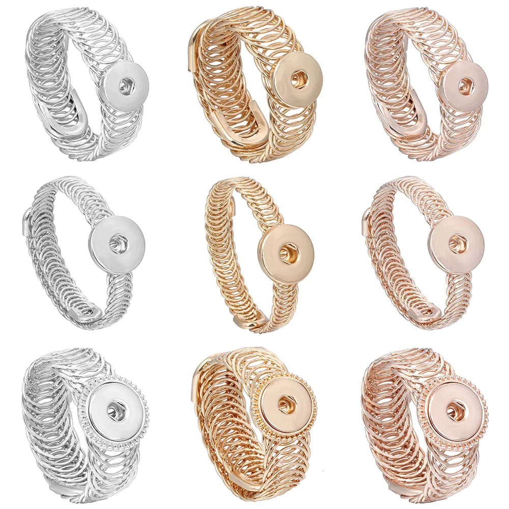 Fashion DIY Snaps Button Bracelets Bangles Fit 18mm or 12mm Snaps Buttons Jewelry Women bracelet jewelry