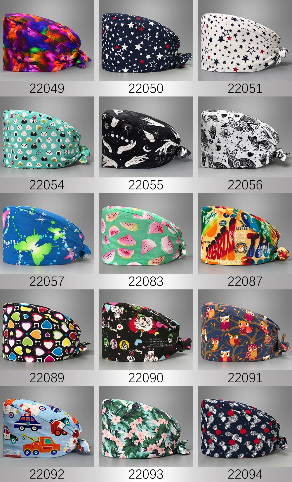 Adjustable Fashion Print Scrub Hat Dust-Proof Cap Cotton Nurse Cap Bandage Men Women Surgical Hat Cap Gorros Quirurgicos Mujer