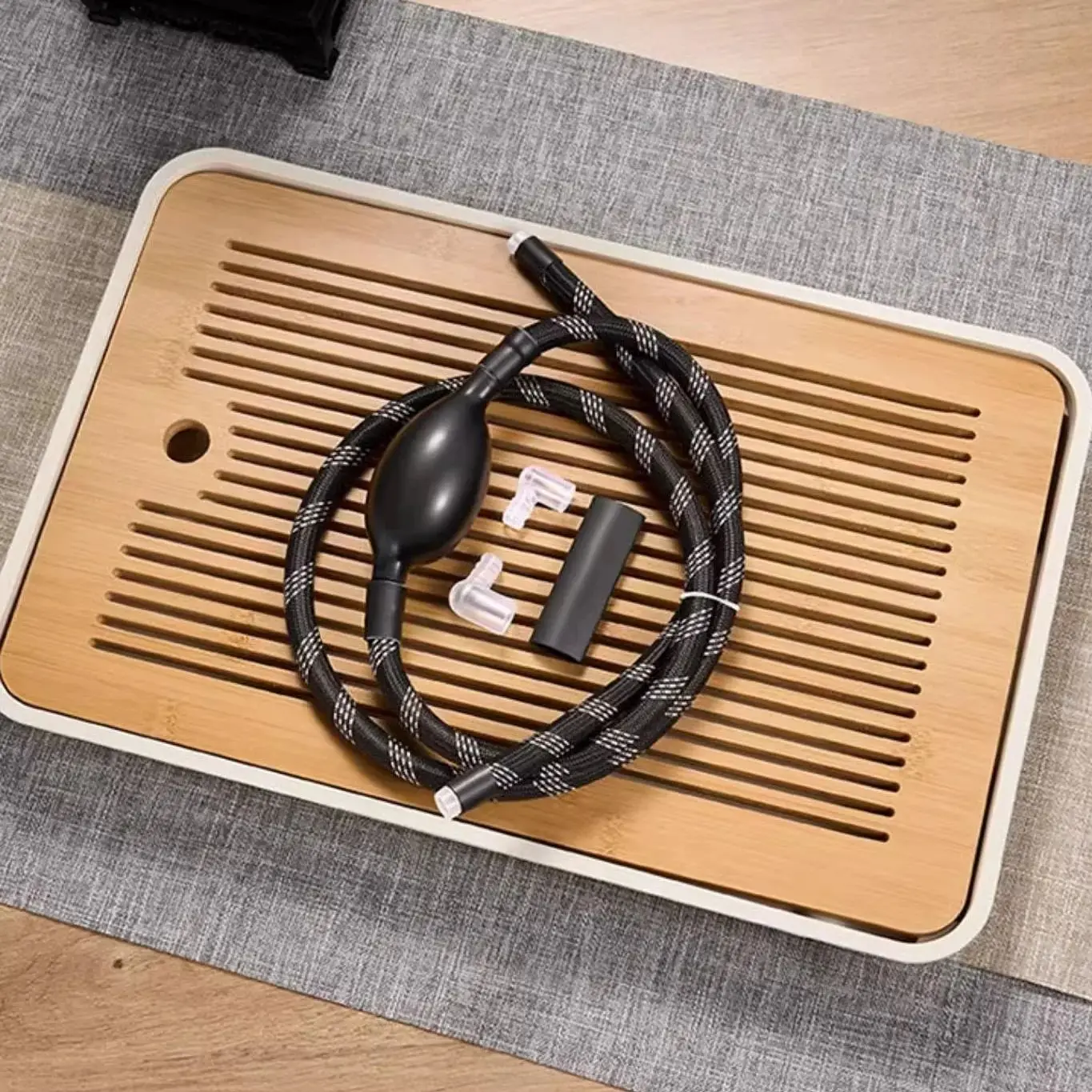 GIANXI Braided Tea Tray Drain Pipe Silicone High Temperature Resistant Water Pipe With Absorbent Ball Kung Fu Tea Set Accessorie tea set