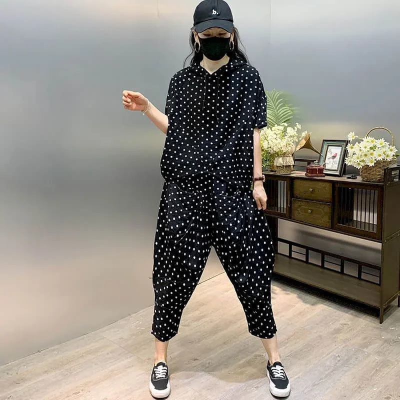 

Cotton linen Pants Sets Casual Fashion Tops Lace-up Baggy Pants Women's Tracksuit New In Matching Set Two Piece Set for Women