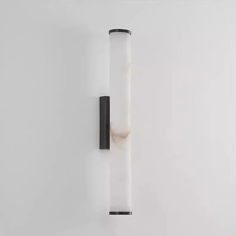 Marble Wall Light Spain Natural marble LED Wall Light Luxury 3 Color Dimming AC85~265V Copper Wall Lamp For Indoor Aisle TV Background Decoration