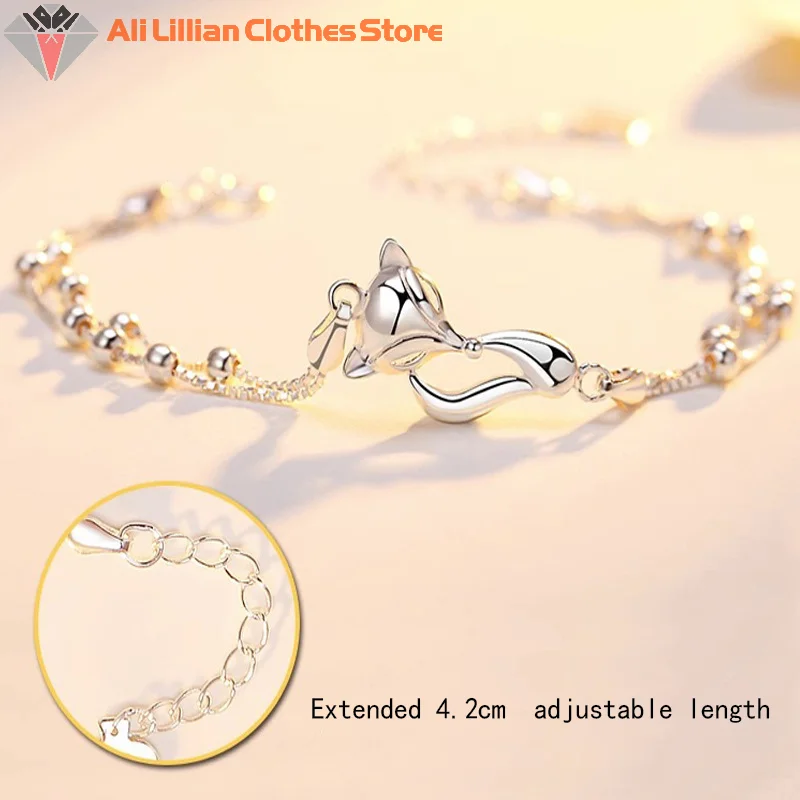Fox Chain Bangle Bracelet for Women Girls