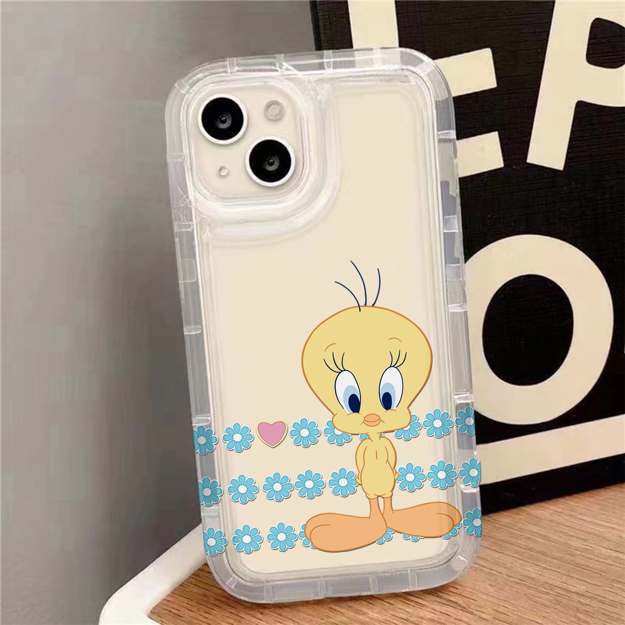 Cartoon Tweetys Bird Airbag Anti-Fall Clear Phone Case