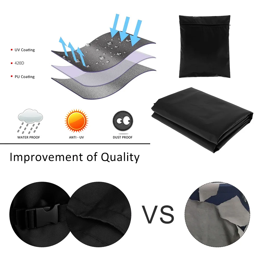 420D Oxford Cloth Waterproof Air Heater Cover Windproof Dust-Proof Heater Cover UV-resistant Garden Outdoors Furniture Protector 3