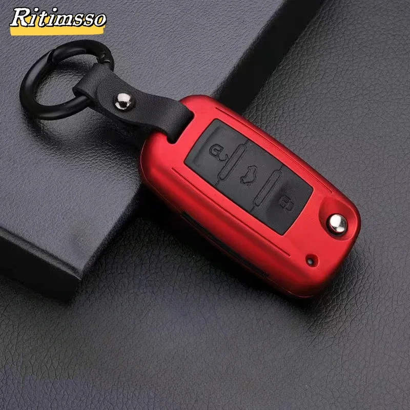 Carbon Fiber Matte Folding Car Key Case 3 Buttons Accessories key case key case cover car key shell remote control case cover flip key fob shell For VW Volkwagen Polo Bora Tiguan Passat Golf 6 Lavida Scirocco