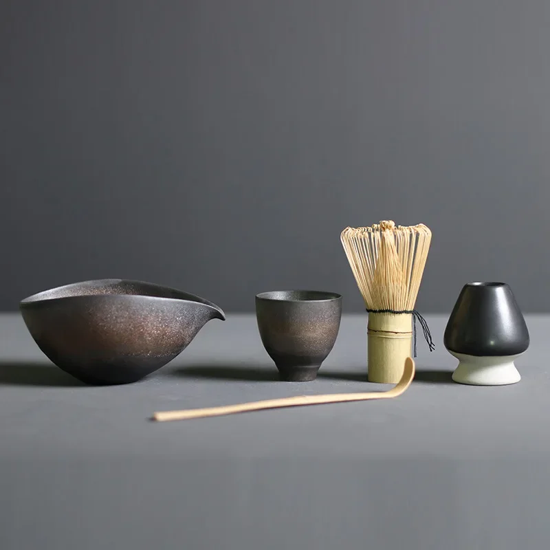 4/5pcs/set Matcha Tea Set Bamboo Whisk Scoop Ceramic Matcha Bowl Traditional Indoor Handmade Tea-making Tools Birthday Giftset matcha tea set matcha tea tools tea set