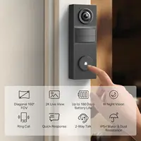 Wireless Smart Doorbell Camera - 2K HD, 160° Wide View, 180-Day Battery, AI Person Detection, Alexa/Google Compatible - Image 2