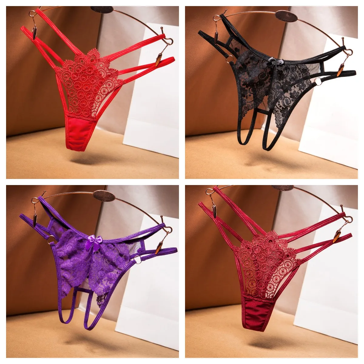 

Pack of 4 Women Underwear Perspective Thongs Lingerie Sexy G String Ropa Interior Femenina Tanga Sexy Para Mujer Panties Ethika
