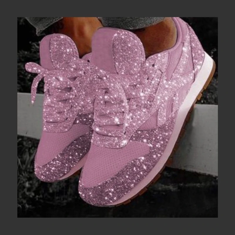 Woman Sneakers Shining Glitter Autumn Shoes Woman Platform Trainers Ladies Silver Shoes Tenis Feminino Red Blue Platform Shoes