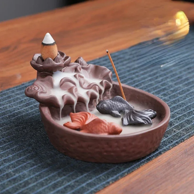 【値下げ中】飾り壺　飾り皿　香爐　　「雲楽」 香器/香道具『聞香炉【楽焼(らくやき)・青-RAKUYAKI・AO-】紙箱[聞香用