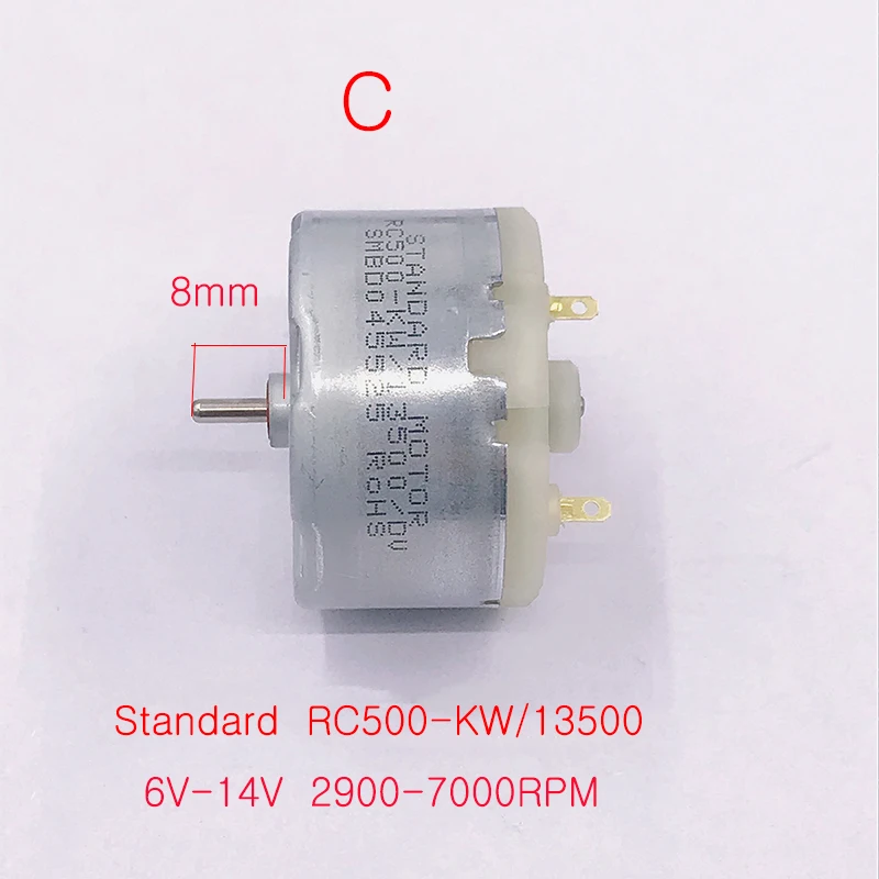 Moteur rond à grande vitesse 5300RPM/10000RPM Moteur à courant continu standard RC500/Mabuchi RF-500TB 6V 9V 12V Micro 32mm Moteur à broche