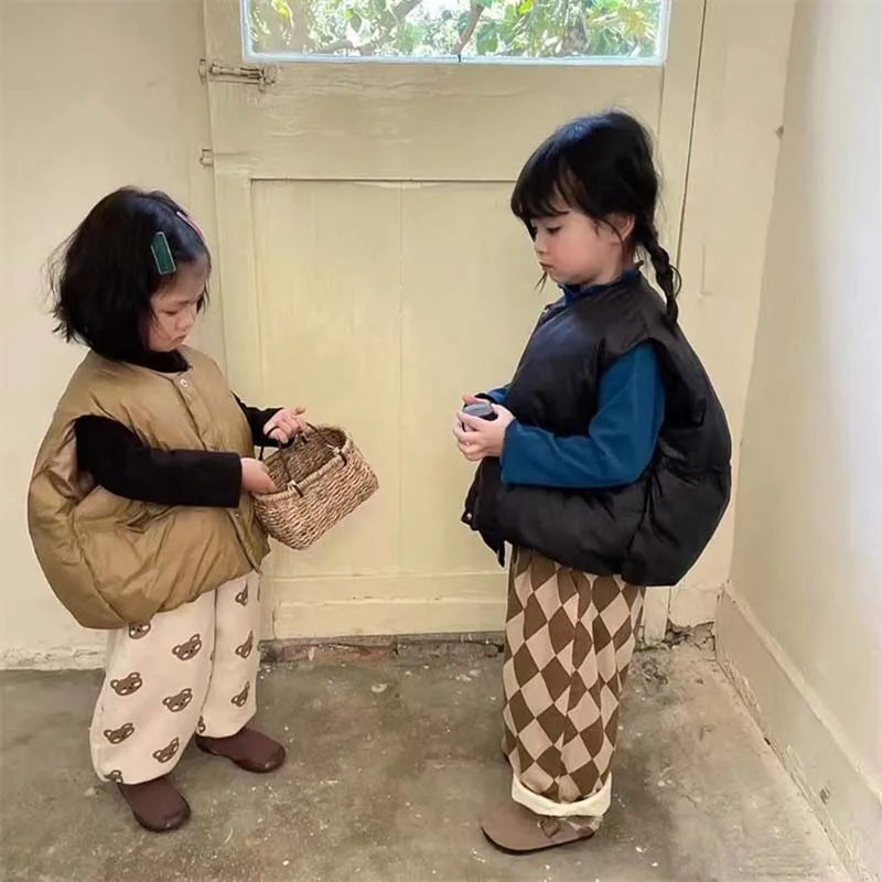 Kids Vest 1-5Years Winter Korea Children Down Vest Thickened Outdoor Warm children vest