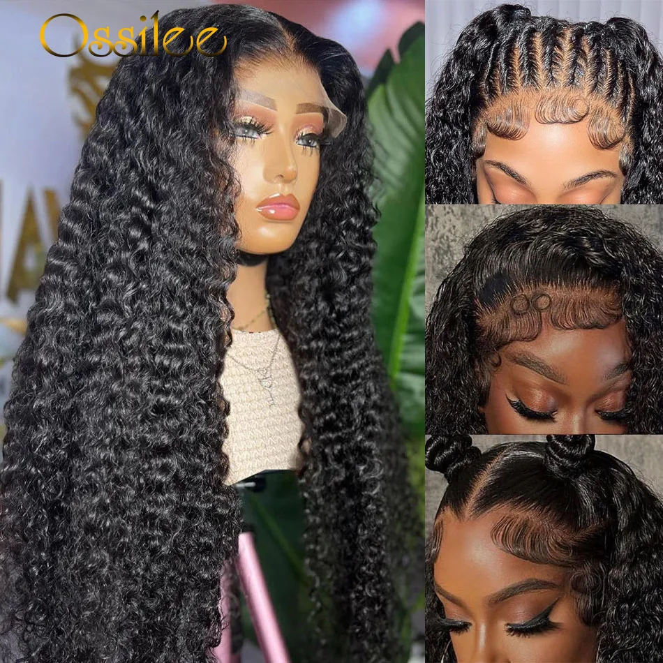 HD Transparent Lace Front Human Hair Wigs Deep Wave Wig 4x4 Lace Closure Wigs Remy Curly Human Hair Wig 13x4 13x6 Frontal Wigs