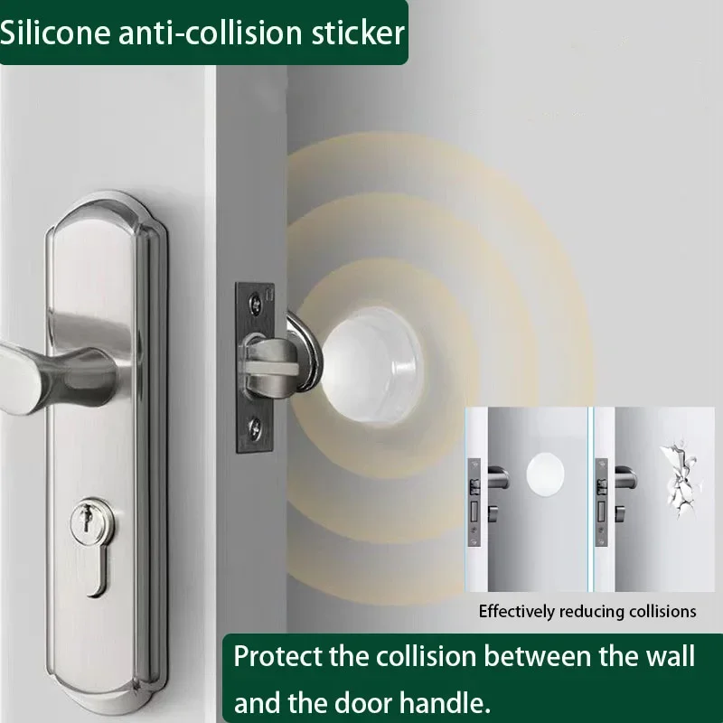 Stealth transparent silicone door handle anti-collision and noise reduction pad protects the door handle, and wall's cushioning