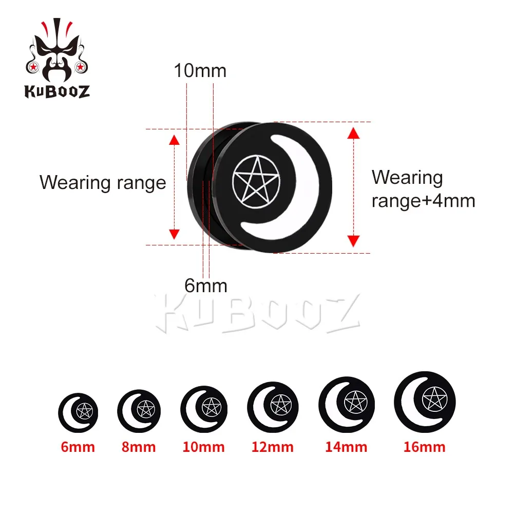 Wholesale Price Acrylic Star Moon Black Ear Tunnels Piercing Body Jewelry Earrings Plugs Gauges Expanders Stretchers 32PCS