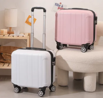 Piccola valigia protettiva con password, bagaglio leggero da uomo e da donna, valigia a mano senza carrito, valigia trolley con ruota girevole 1