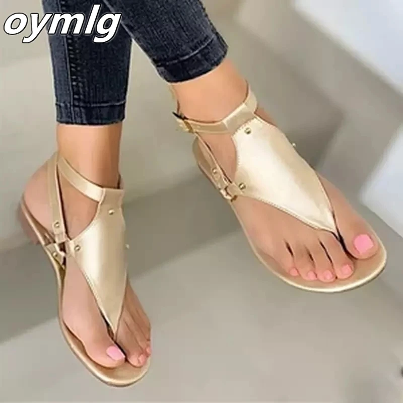 Women Sandals 2020 Summer Outdoor Beach Flip-flop Sandals Solid Fashion Gladiator Sandals Women Flats Casual Ladies Shoes
