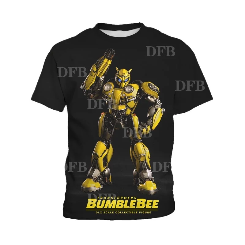 Transformers Bumblebee 3D printed children's T-shirt summer new short sleeved handsome boy short sleeved 3-13 years old 6