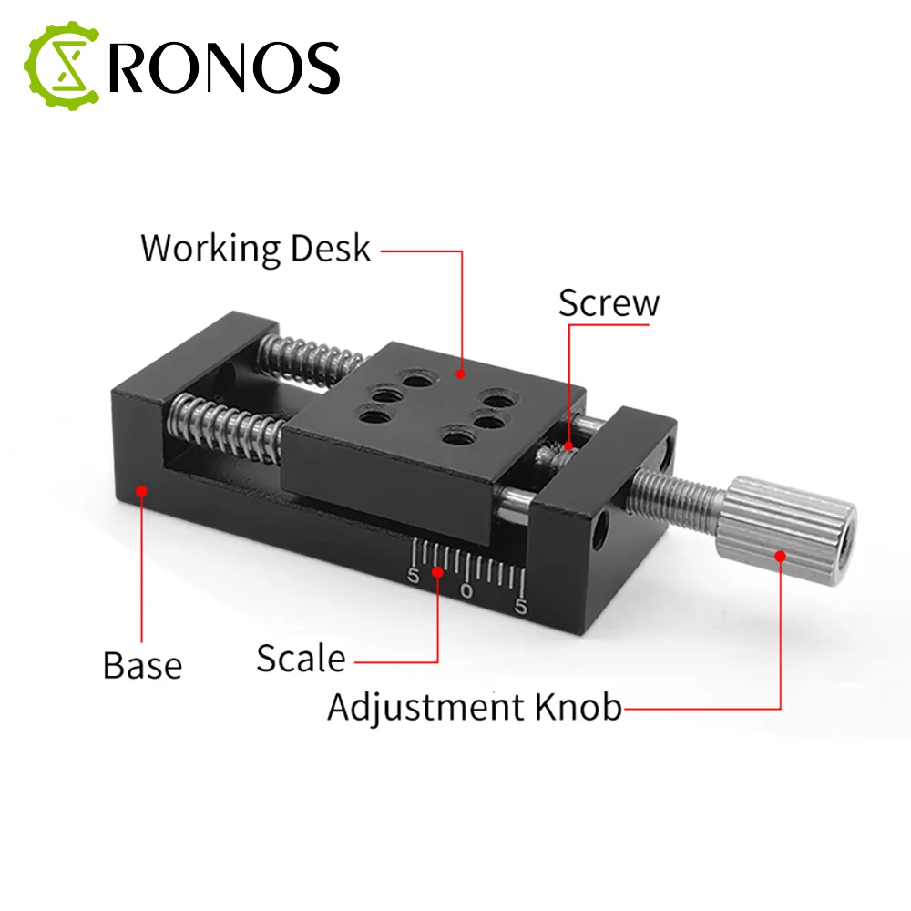 

1pc X Axis Linear Stage Stroke 10mm Fine‑tuning Precision Sliding Table Micro Manual Translation Stag CNC Wood Cutter