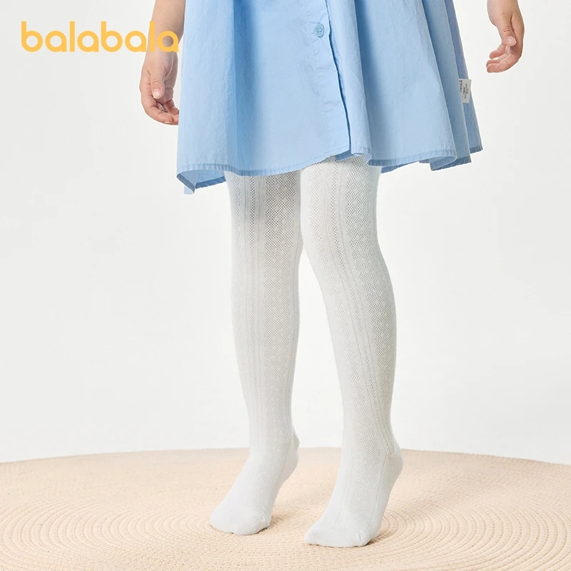 

Balabala Children Tights Girl Mesh Socks 2024 Summer New Thin Breathable Base Layer Toddler Texture Cute Single or Double Pack