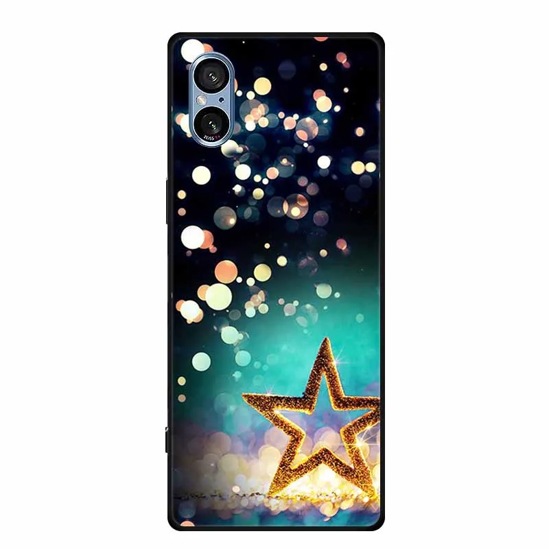 Stylish Black Silicone Soft Phone Case with Fashion Pictures