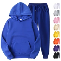 Plain Fleece Tracksuits Unisex Jogger Sets Wholesale Active Wear Men Track Suit Hoodies And Sweat Pants Set Conjunto Masculino 1