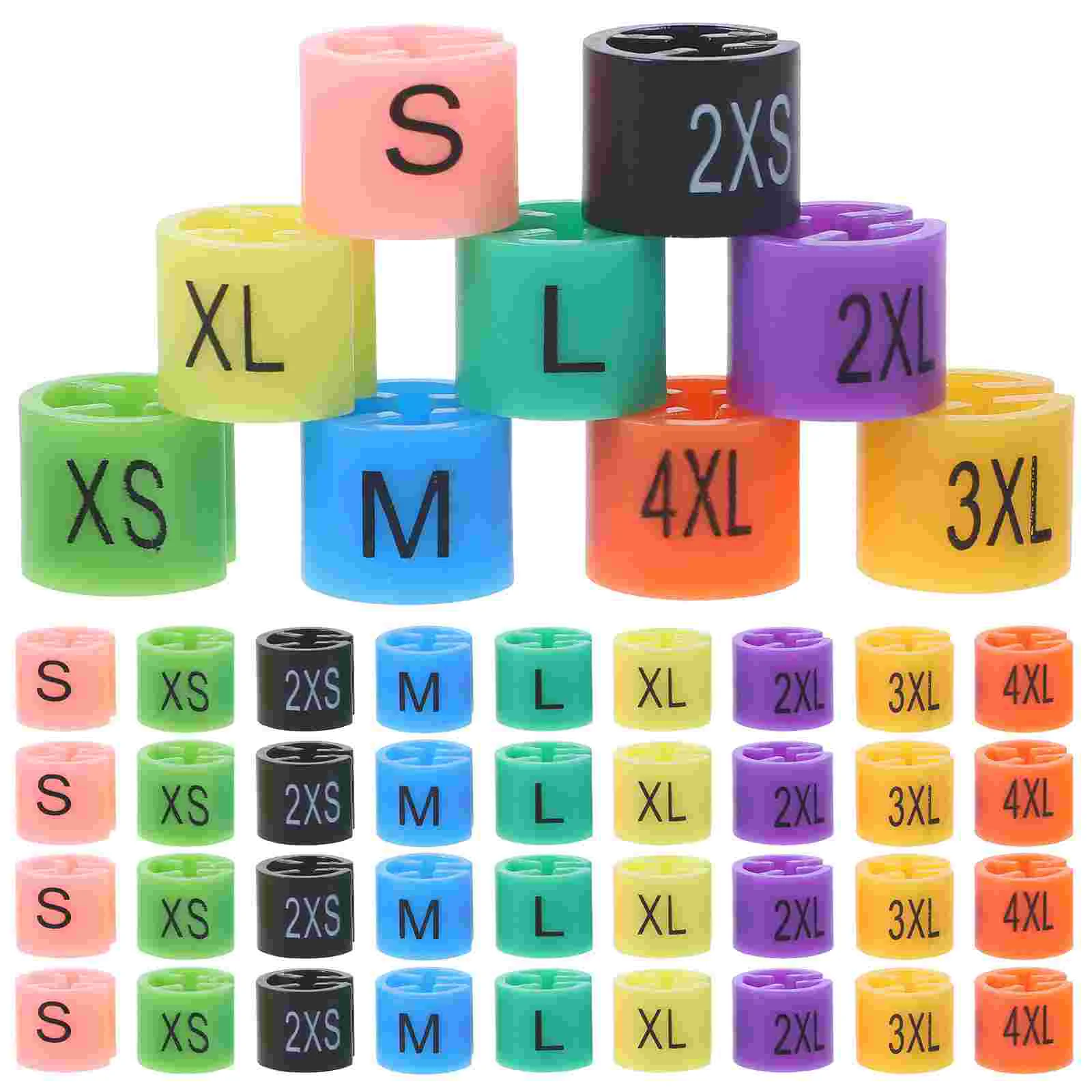 

180pcs Clothes Hanger Size Markers Plastic Clothes Hanger Color-Coding Sizes Tags