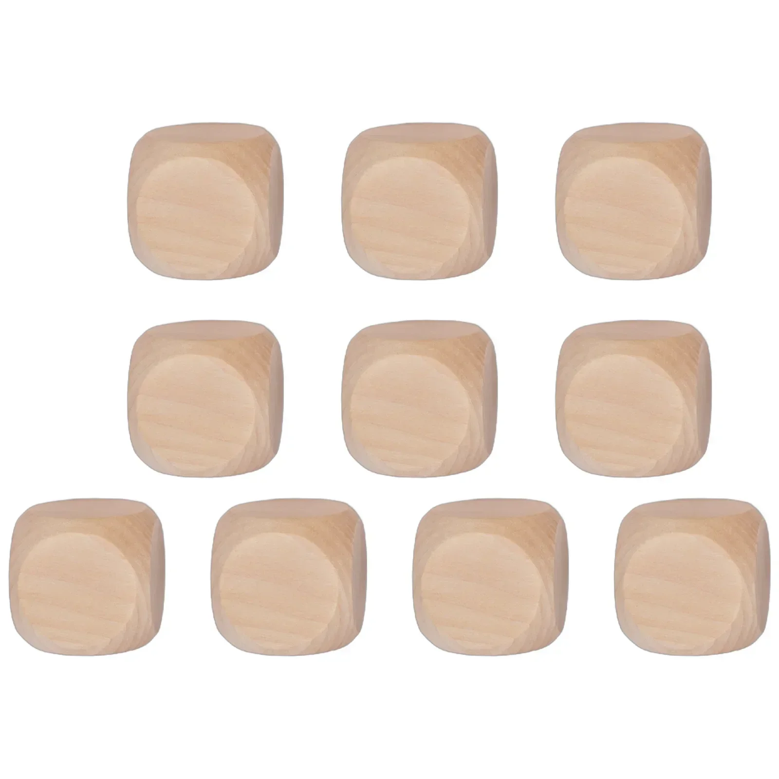 10pcs 40mm/50mm/60mm Wooden Dice Blank Wooden Dice Unfinished Wood Cubes Square Blocks DIY Craft Printing Entertainment