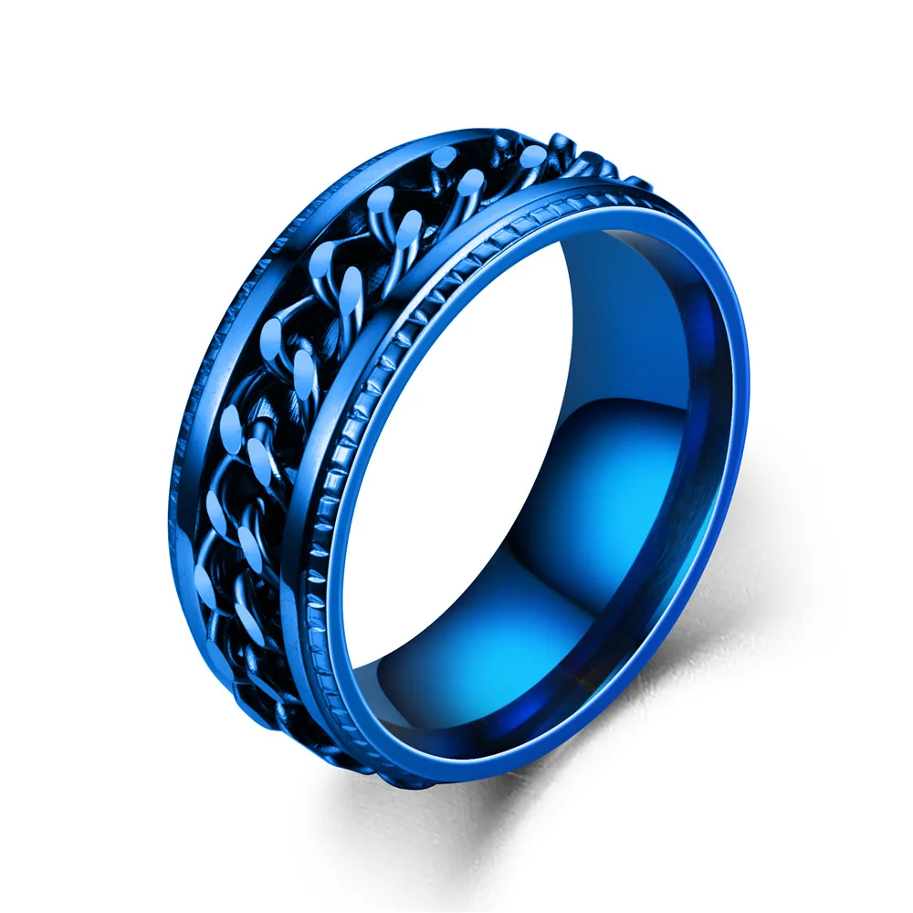 ADRAMATA 16 Pezzi Set Anelli in Acciaio Inox - Anello Spinner Fidget Cool Band Argento Nero per Uomo