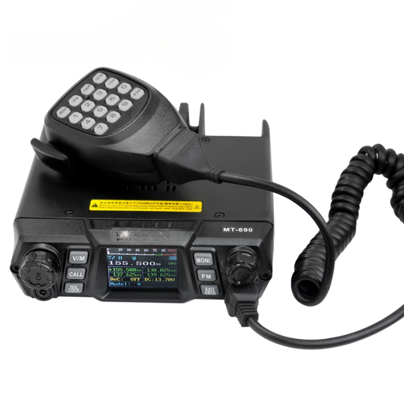 

Durable 100W High power ETMY MT-690 Uhf Vhf Car Walkie talkie 20km analog mobile radio