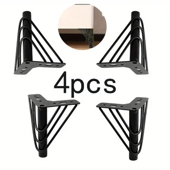 Set di 4 Gambe per Tavolo in Alluminio, Regolabili per Mobili, Divani, Armadi, Comò, Letti e Panche