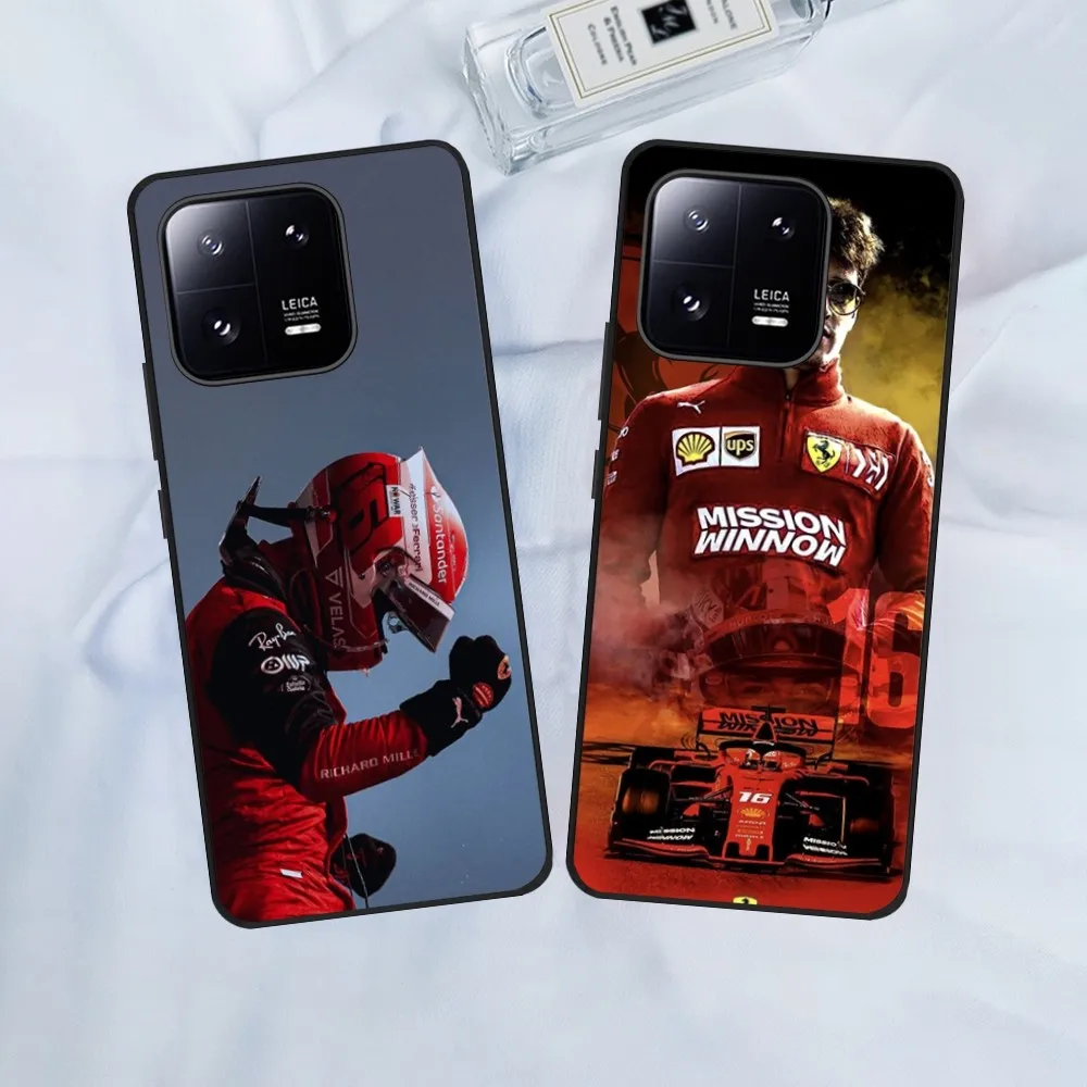 F1 Racing C-Charles 16 Leclerc  Phone Case For Xiaomi 13 12 11 Redmi Note12 Poco F5 F4 Series Soft Black Phone Cover