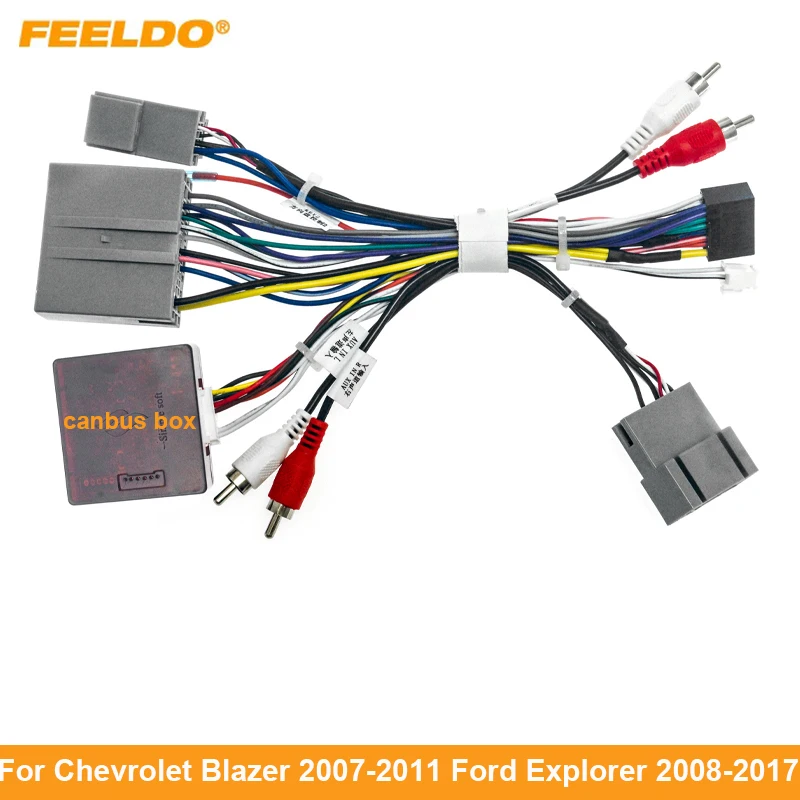 

FEELDO автомобиля 16pin аудио жгут проводов с Canbus коробка для Chevrolet Блейзер Ford Explorer стерео Установка провод адаптер