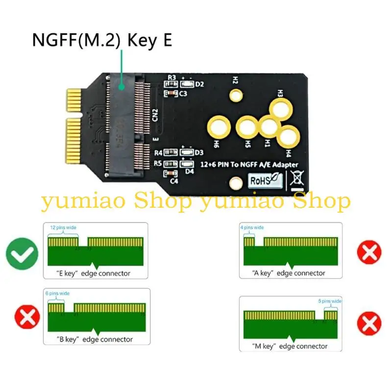 AX200과 함께 사용하는 데스크탑 마더보드용 587B WIFI6 모듈-12+6 핀 어댑터 보드
