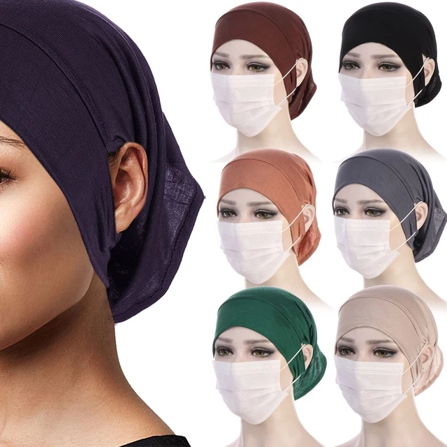 Solid Color Women's Islamic Under Scarf Ready Women's Hijab Undercap With  Ear Hole Hijab Caps Bandanas Cap Under Caps For Hijabs - Women's Hijabs -  AliExpress