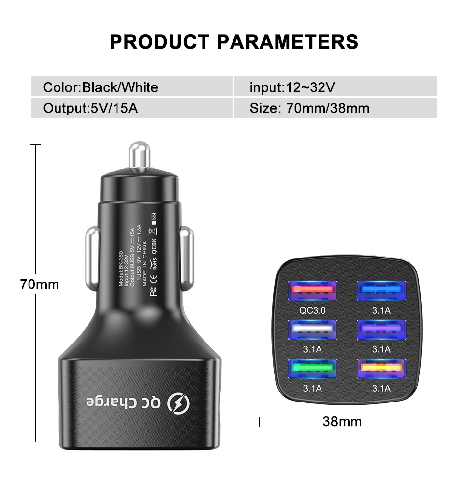 samsung car charger 25w 4 Ports 48W USB Quick Car Charger 7A Mini Fast Charging For iPhone 11 Xiaomi Huawei Samsung Mobile Phone Charger Adapter in Car car cell phone charger