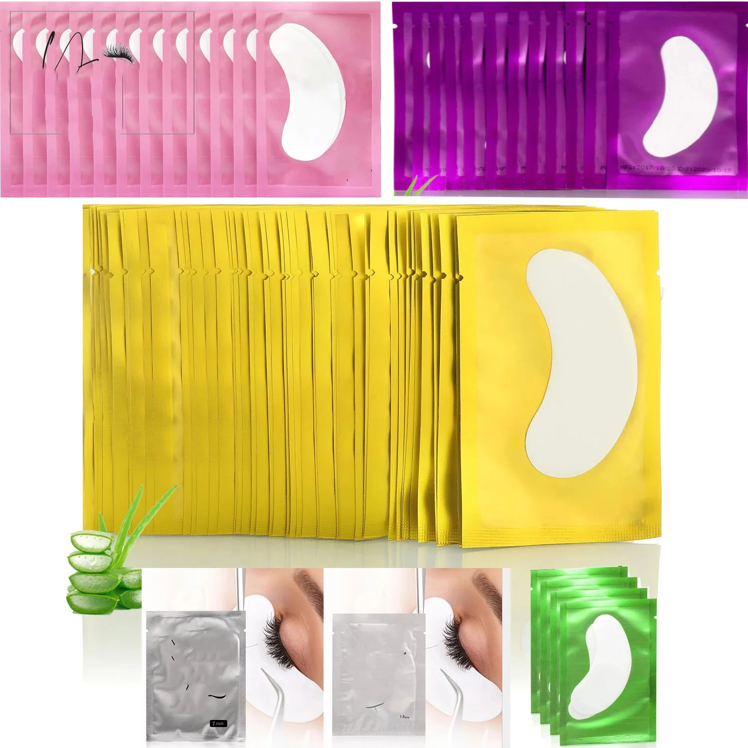  50/100PCS Wholesale Hydrogel Gel Eye Patches for Eyelash Extension Eyepads Eyelash patch Lash Extension Mask Eyepad Makeup