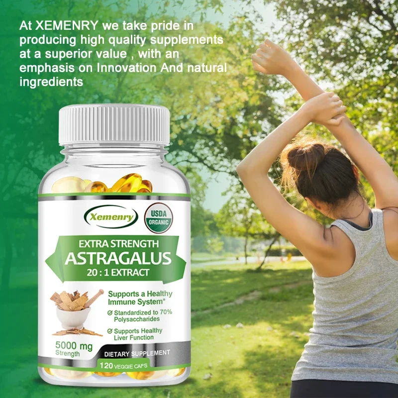 Natural Astragalus Root 5000mg Traditional Immune Support Non-GMO Project Verified Vegan 120 Capsules astragalus root capsules