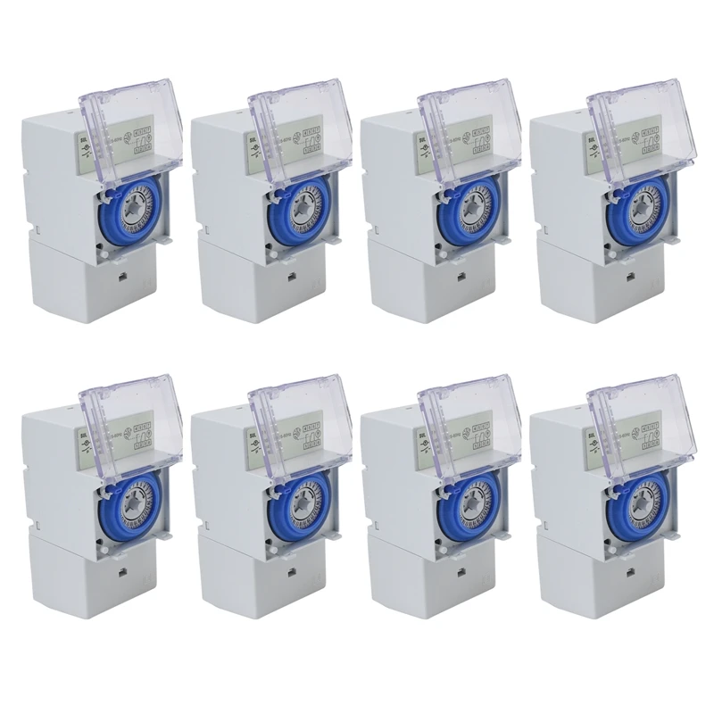 

Promotion! 8X SUL181H Mechanical Timer 24 Hours Time Switch Relay Electrical Programmable Timer 24 Hour Din Rail Timer Switch