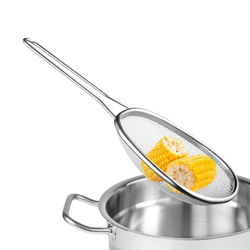 

Filter Spoon Kitchen Filter Spoon Stainless Steel Wire Fine Mesh Oil Strainer Colander Portable Deep Fat Fryer Skimmer Spoon