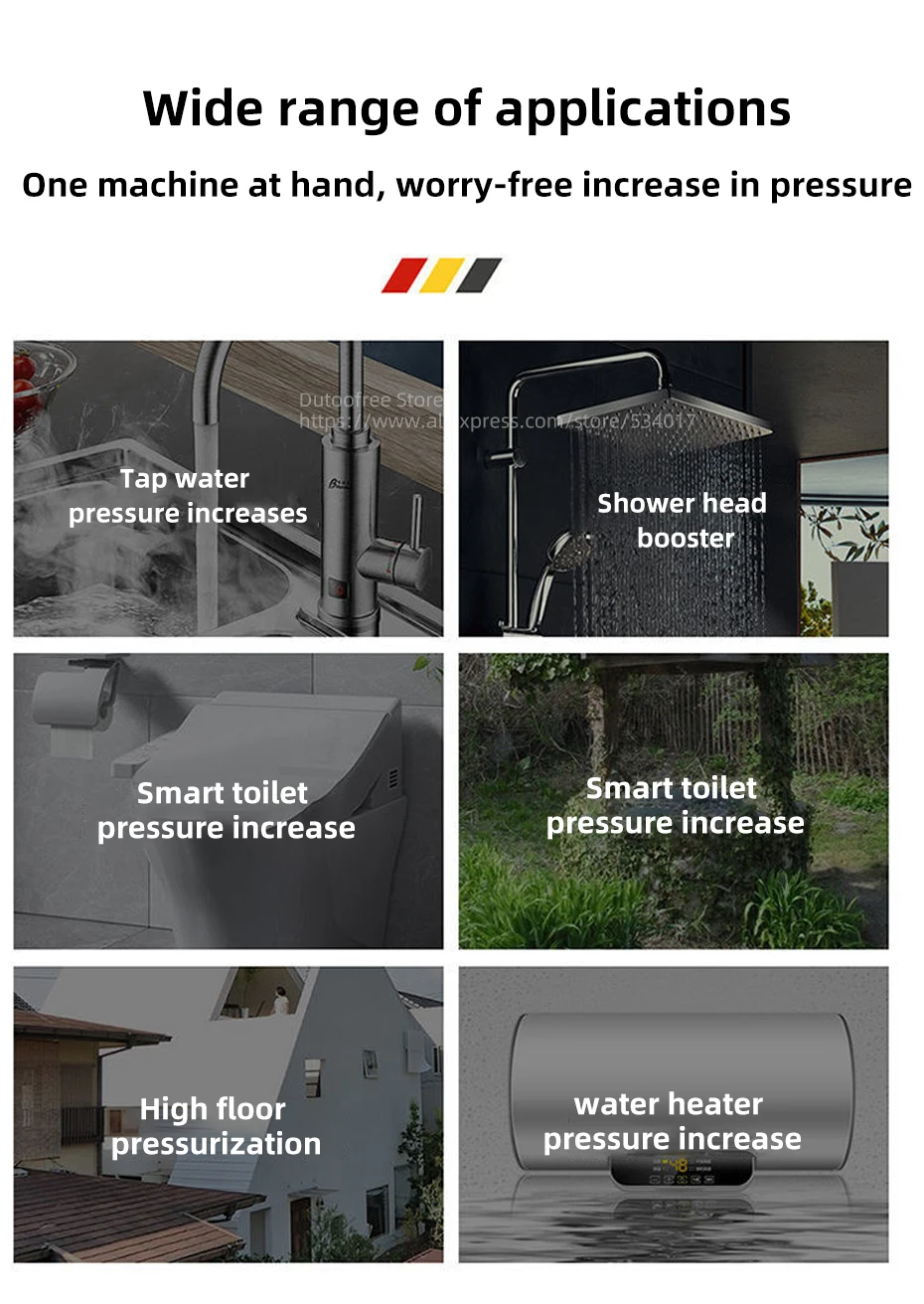 Vollautomatische Wasserdruckerhöhungspumpe, leise selbstansaugende Pumpe, 320 W, 380 W, 480 W, 680 W, leise Warmwasserbereiter-Druckerhöhungspumpe