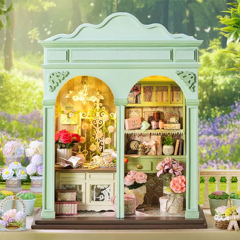 미니어처 3D 퍼즐 조립 건축 모델 DIY 수제 장난감 인형 하우스 키트 침실 장식 목공예 창의적인 생일 선물 여성 성인용 LED 라이트 포함