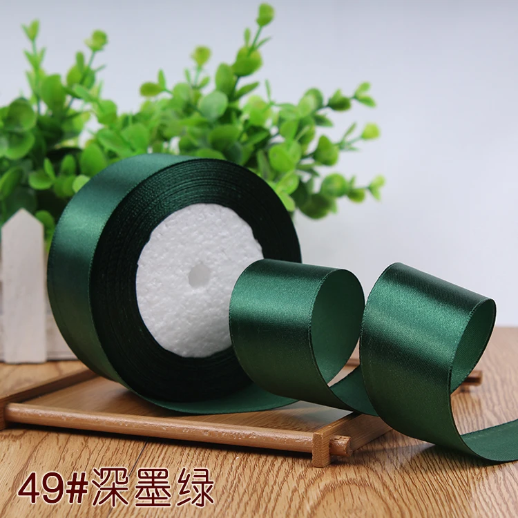 Dark green 5/8''15mm 25 Yards Silk Satin Ribbon Wedding decorative