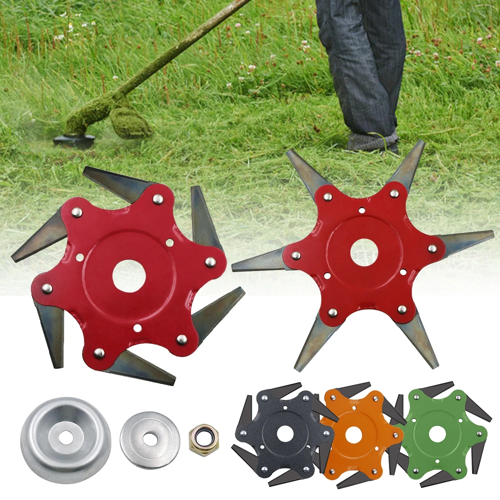 Universal Grass Trimmer Head 6 Teeth Weed Eater Blades Metal Steel Easy