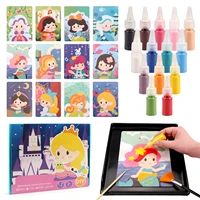 Sand Art Kit DIY Sand Painting Craft 12 Princess Sand Painting Cards 14 Color Montessori Toys Educational Toys For Kids Gifts 1