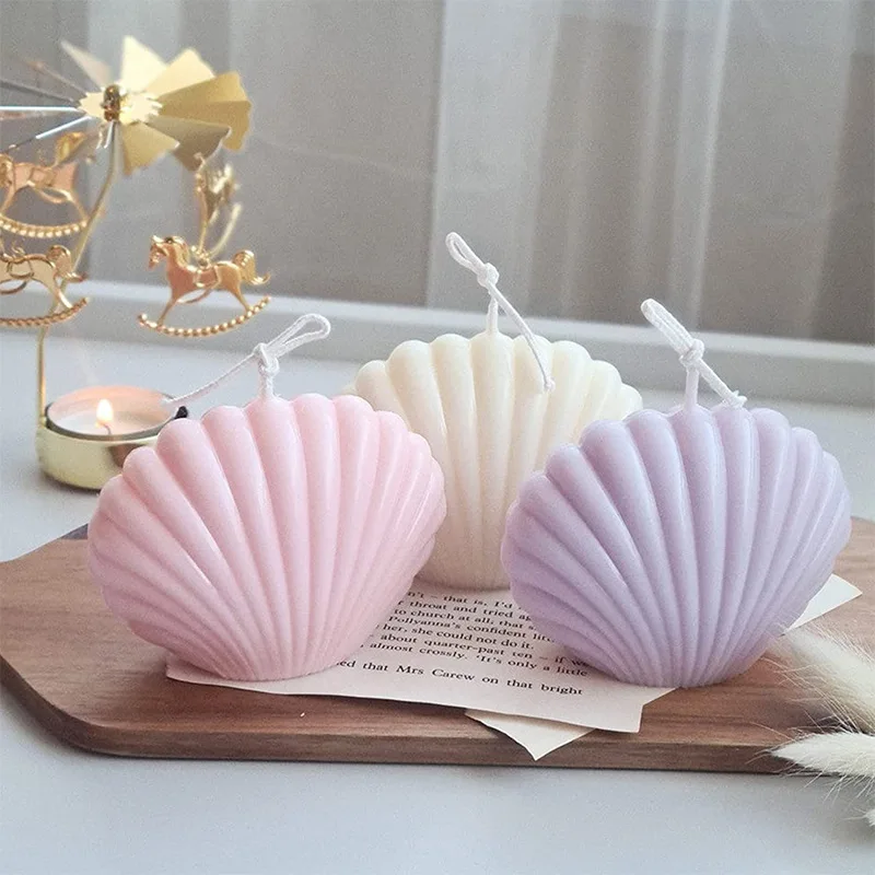 Koonafy Stampo per Candela a Conchiglia,Epossidica Stampi Silicone, Stampi in Silicone a Forma di conchiglia Marino,per Regali Artigianali in Resina,Armadietti da Tavolo Decorazioni