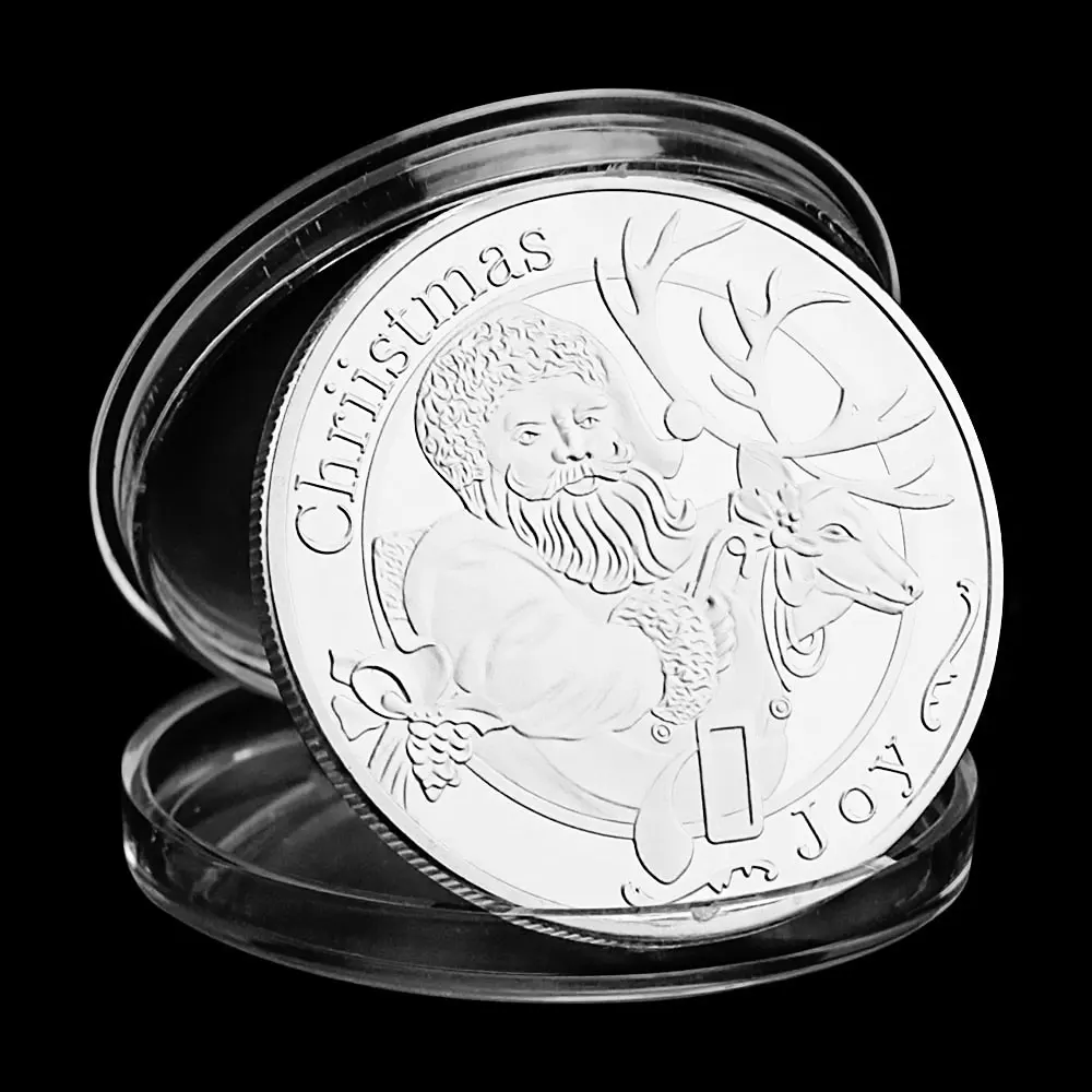 Merry Christmas Collectible Silver Gold Plated Souvenir Coin Collection Art Creative Gift Santa Claus Commemorative | Дом и сад