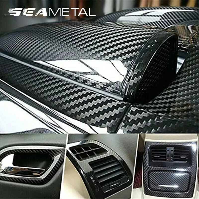 Car Interior Film 7D Carbon Fiber Car Interior Vinyl Film Decorative Anti Scratch Protective