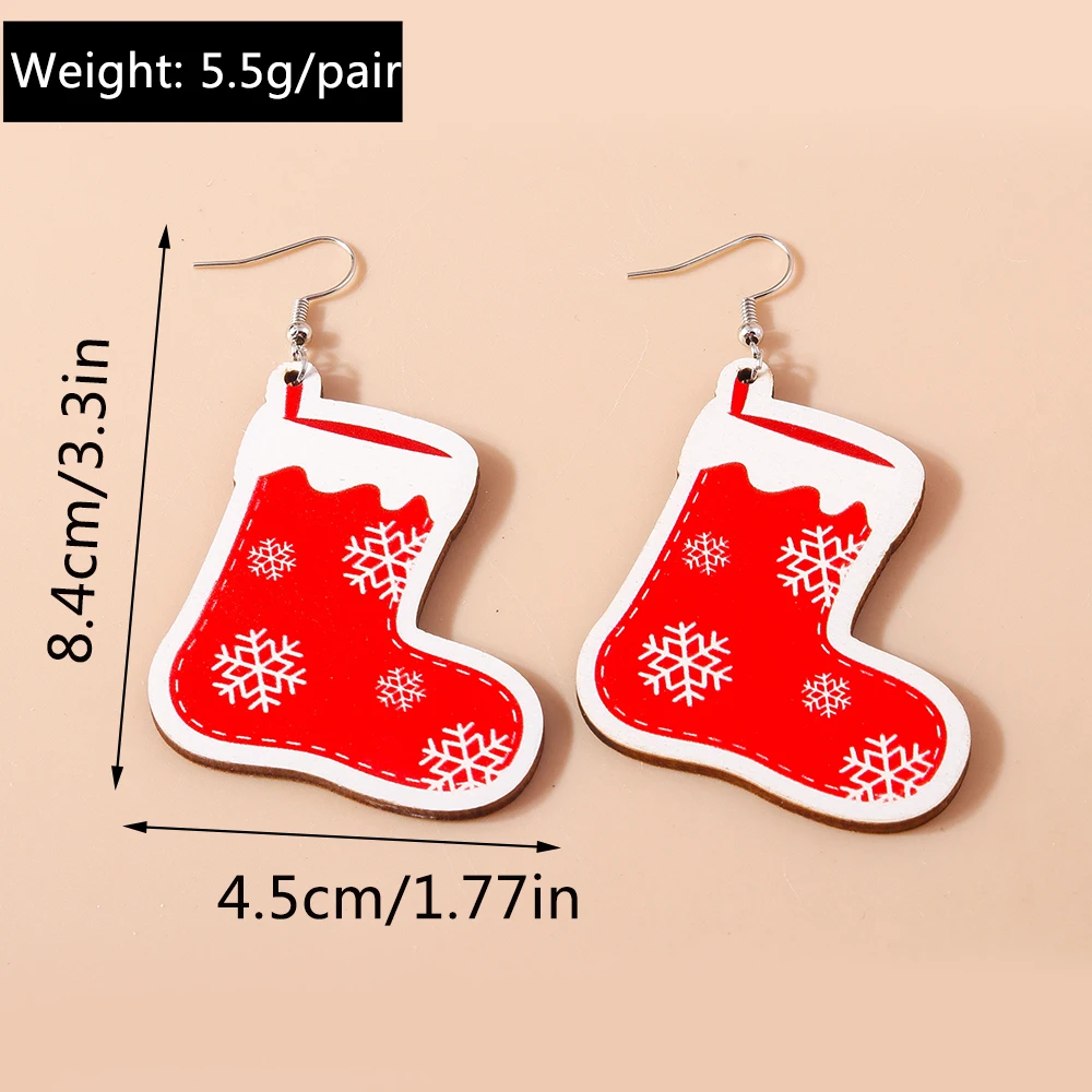 Aihua Neue Weihnachtsohrringe aus Holz für Frauen, niedlicher Weihnachtsmann, Schneemann, Schneeflocke, Hirsch, Baum, Ohrringe, Neujahrsparty, Schmuck, Geschenke – Detail 40